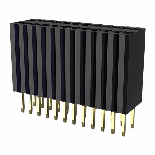 1,27x2,54mm sieviešu galvenes vienas rinda taisna