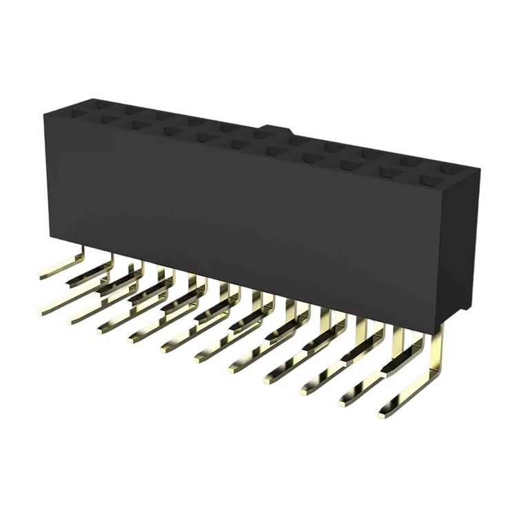 2,54 mm sieviešu galvenes dubultā rindas taisnā leņķa iegremdēšanas tips y